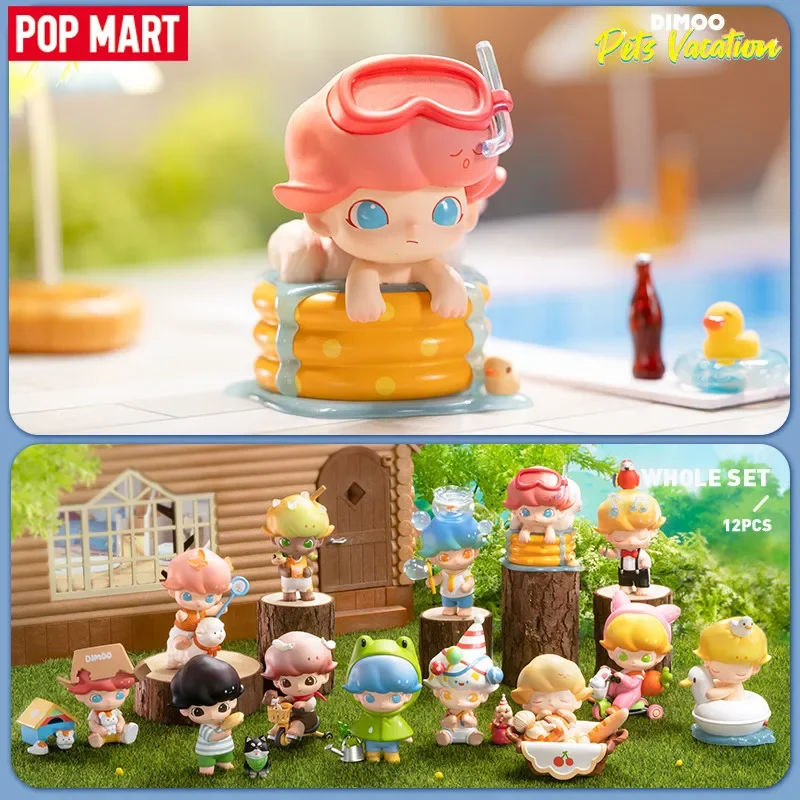 

Popmart Dimoo Pet Vacation Series Blind Box Guess Bag Mystery Box Toys Doll Cute Anime Figure Desktop Ornaments Gift Collection