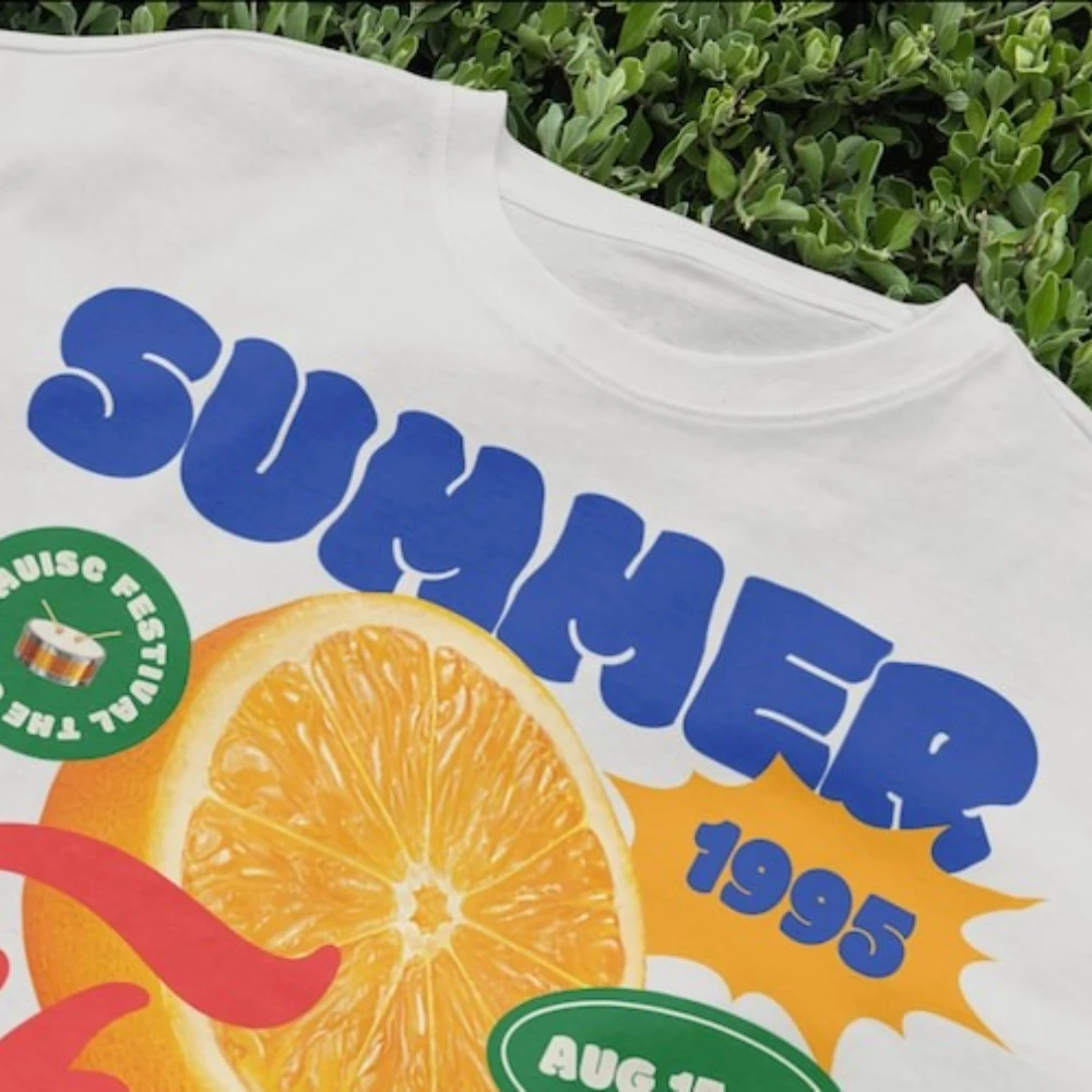 T-Shirt de fête d'été rétro, mignon, fruits tropicaux, Design esthétique, chemise d'art Pop, Style Harajuku Y2K Kawaii, hauts décontractés pour femmes