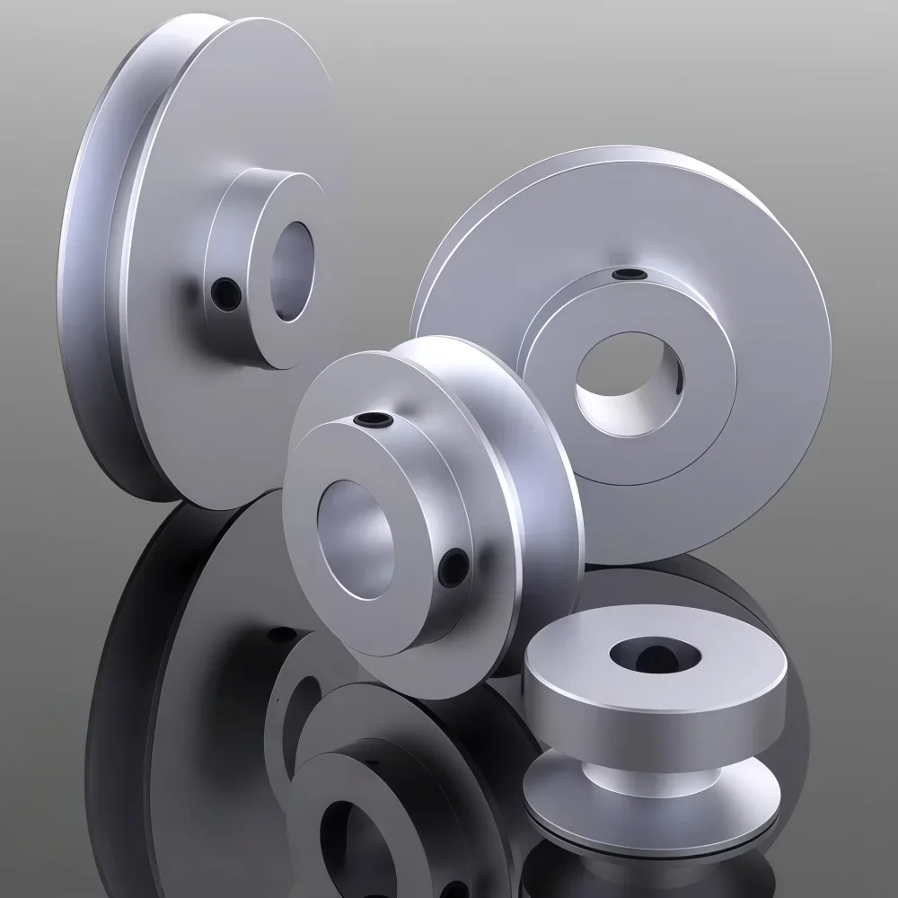 PU Round Belt Pulley 10mm Round Belt Single Groove V-O Belt Pulley Aluminum Alloy Motor Single Spindle Transmission Wheel