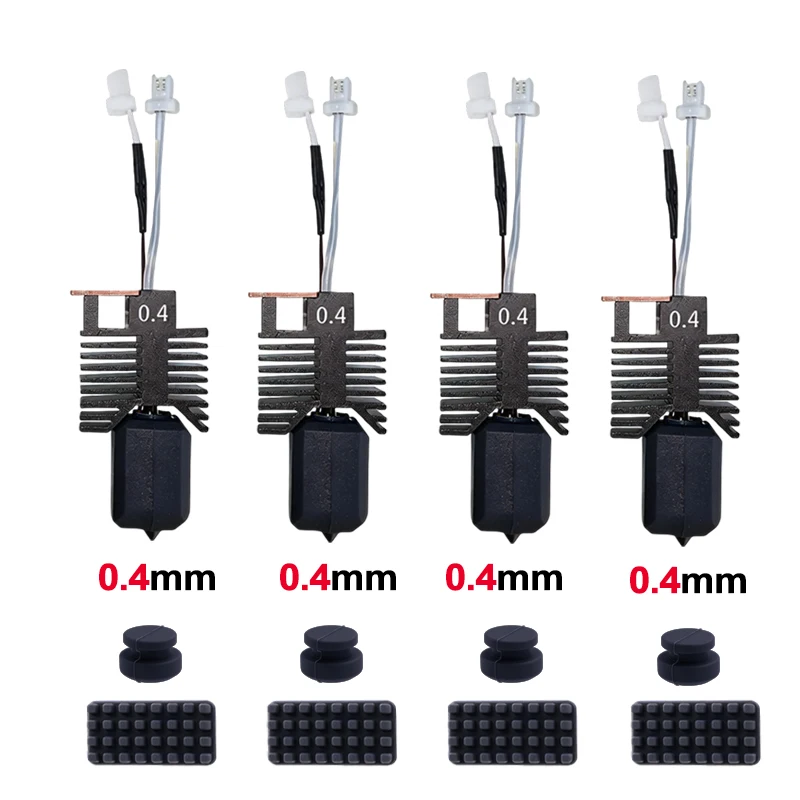 Für Snapmaker U1: Komplett montiertes Hotend-Kit mit integrierter 0,4-mm-Düse aus gehärtetem Stahl, 24V 48W Keramikblock-Kit, verbessertes U1 Hotend