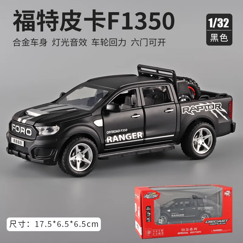 1:32 Ford Raptor F350 Pickup Alloy Car Model Carry Tires Off-Road Vehicle Diecast Toy Vehicles Car Kids Toy Gifts E152