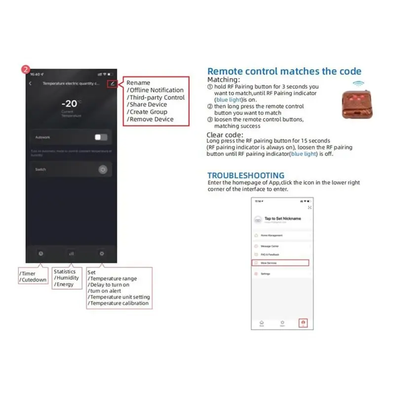【New!】 Tuya WiFi Smart Temperature Switch+RF Remote 16A 3000W Energy Consumption Monitoring Thermostat for Google Home Alexa