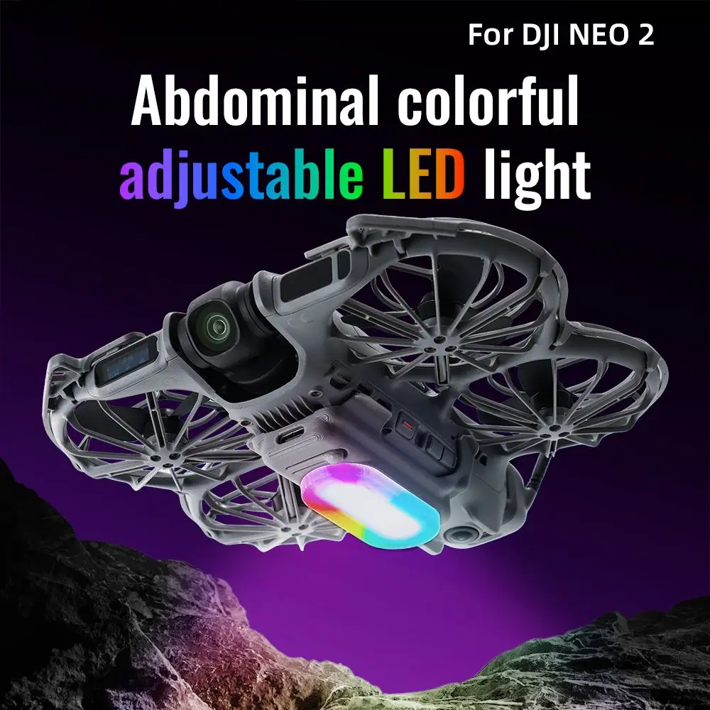 Colorful Flash LED Night Flight Light Rechargeable 2-IN-1 LED Landing Gear Lightweight Color-Changing for DJI NEO 2