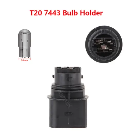 1x Car Headlights Socket T20 7443 Bulb Holder For VW Accessories