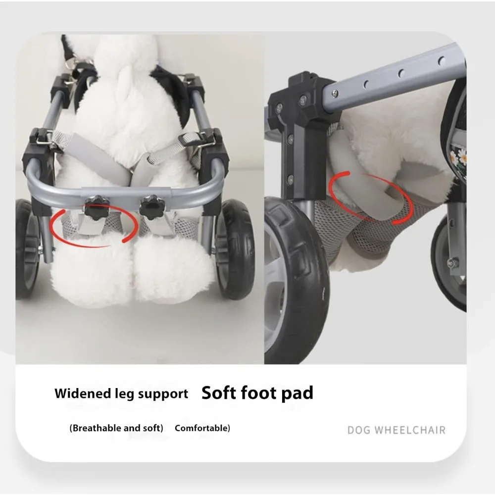 عربة نقل للحيوانات الأليفة قابلة للتعديل للكلاب الصغيرة والمتوسطة مع دعم للساق الخلفية #3
