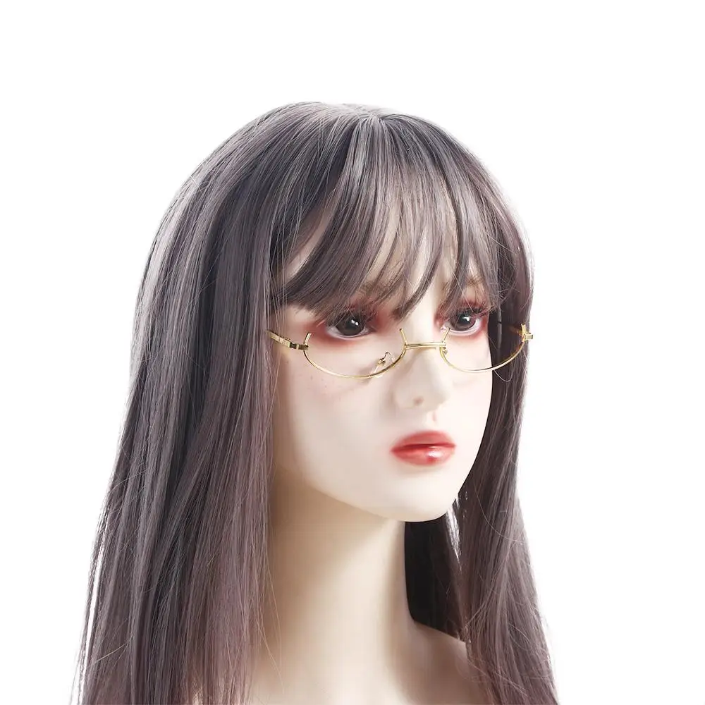 男性女性眼鏡レンズなしハーフフレーム眼鏡フレームオーバル眼鏡フレーム眼鏡フレーム写真撮影装飾