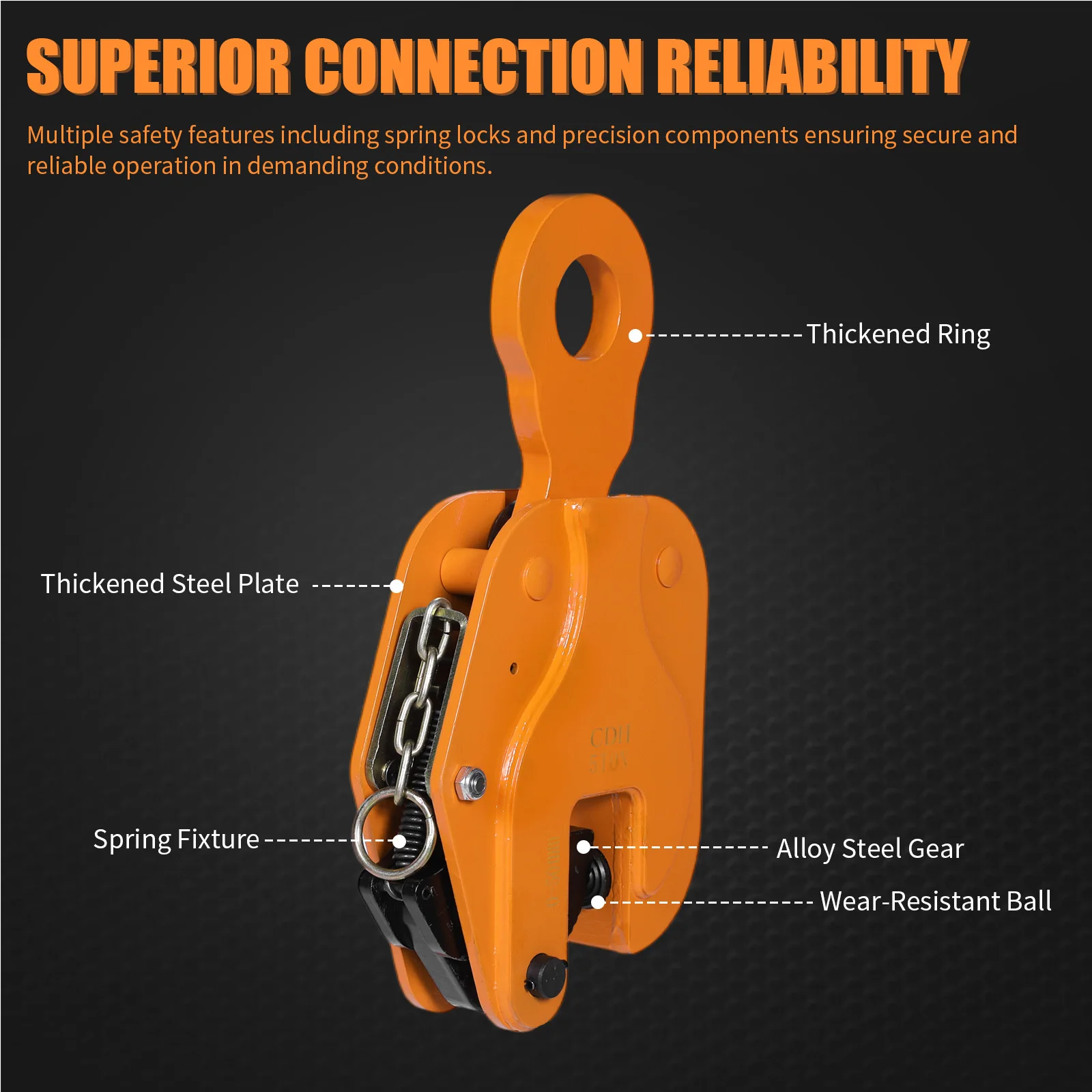 

Усиленные стальные подъемные крюки износостойкие, вертикальные захваты для подъема и транспортировки, с противоскользящими свойствами, из сплава.