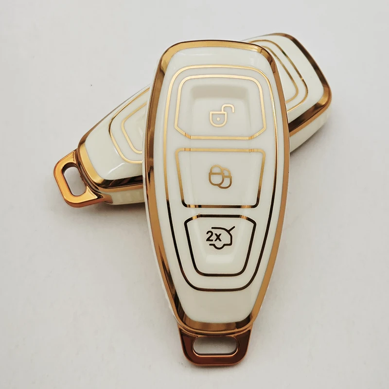 جديد بولي TPU سيارة عن بعد مفتاح ذكي غطاء قذيفة لفورد فييستا التركيز 3 4 مونديو Ecosport كوغا التركيز ST حامي فوب اكسسوارات #2