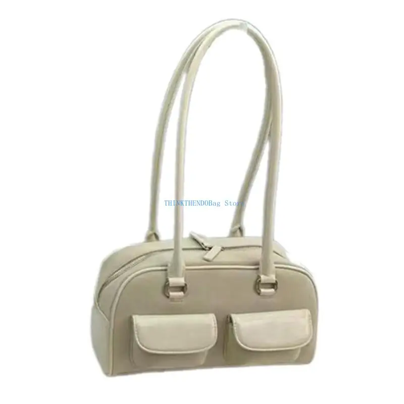 

63HC Durable PU Leather Shoulder Bag with Underarm Bags Vintage Handbag Great for Sports Lovers