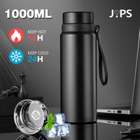 1L Thermal Water Bottle Keep Cold and Hot Thermos for Water Tea Coffee Vacuum Flasks Car Stainless Steel Insulated Bottle