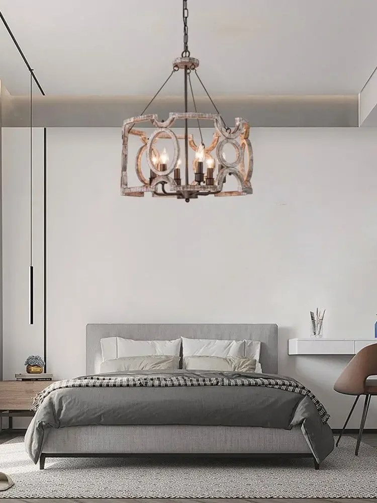 

American Country Retro Pendant Light Simple Living Dining Room Lamp Rustic Decor for Bedroom Cafe Villa