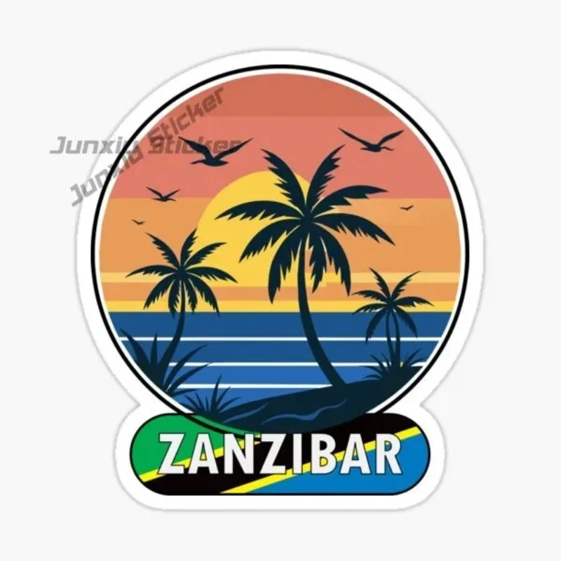TANZANIA ZANZIBAR Flag National Emblem Vinyl Self-adhesive Car Sticker Car Accessories Decoration Decal