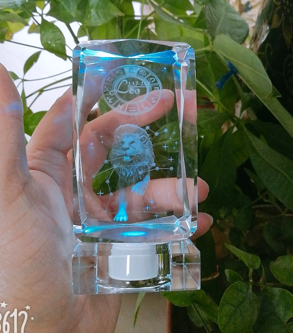 TOP COOL best Birthday festival Business gift present # Propitious Good Lucky 3D Crystal Leo Lion constellation art statue