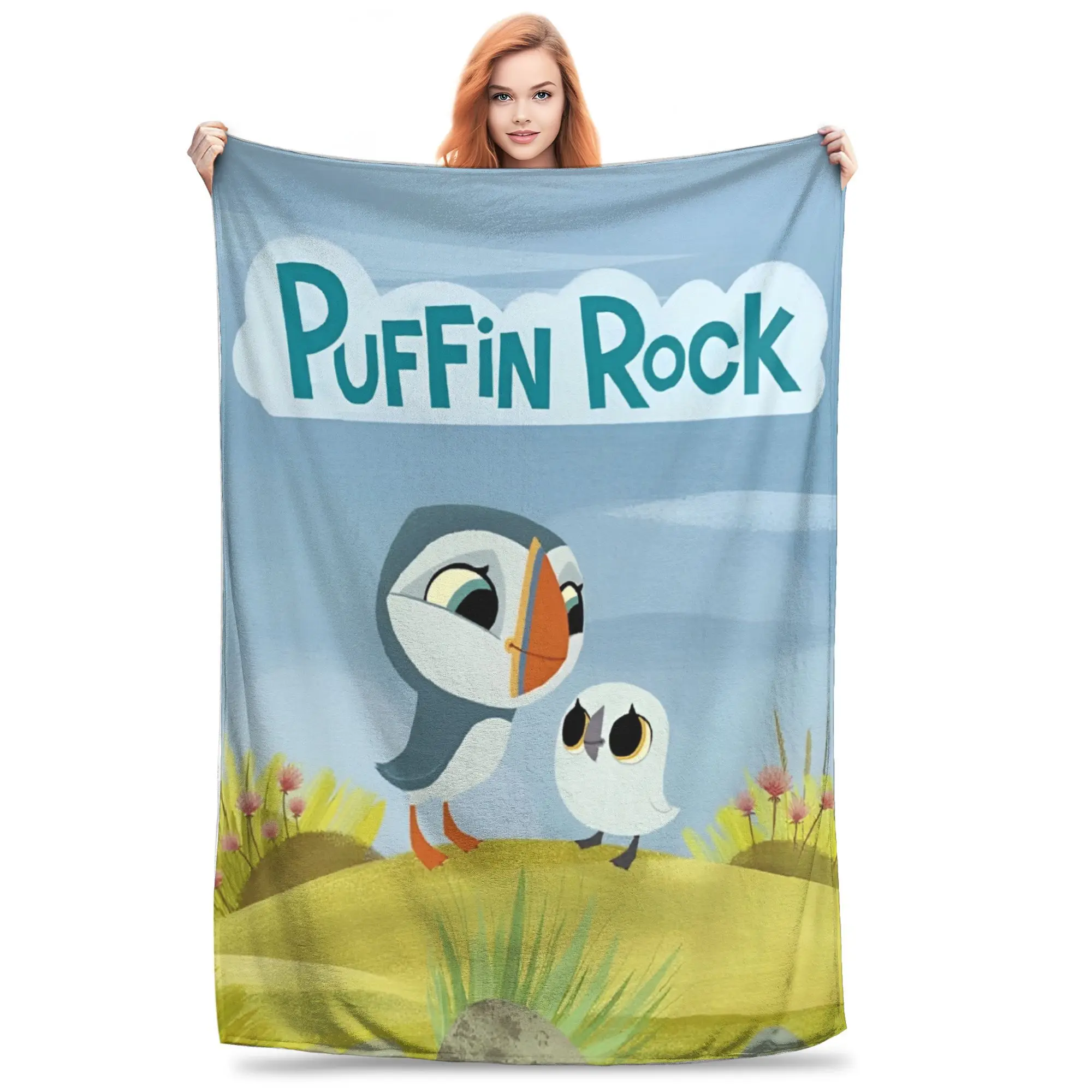 Puffin Rock and the New Friends Cartoon Accessories Blanket Super Soft Blankets for Couch 50x60 Inches Multi-size Bedding Throws
