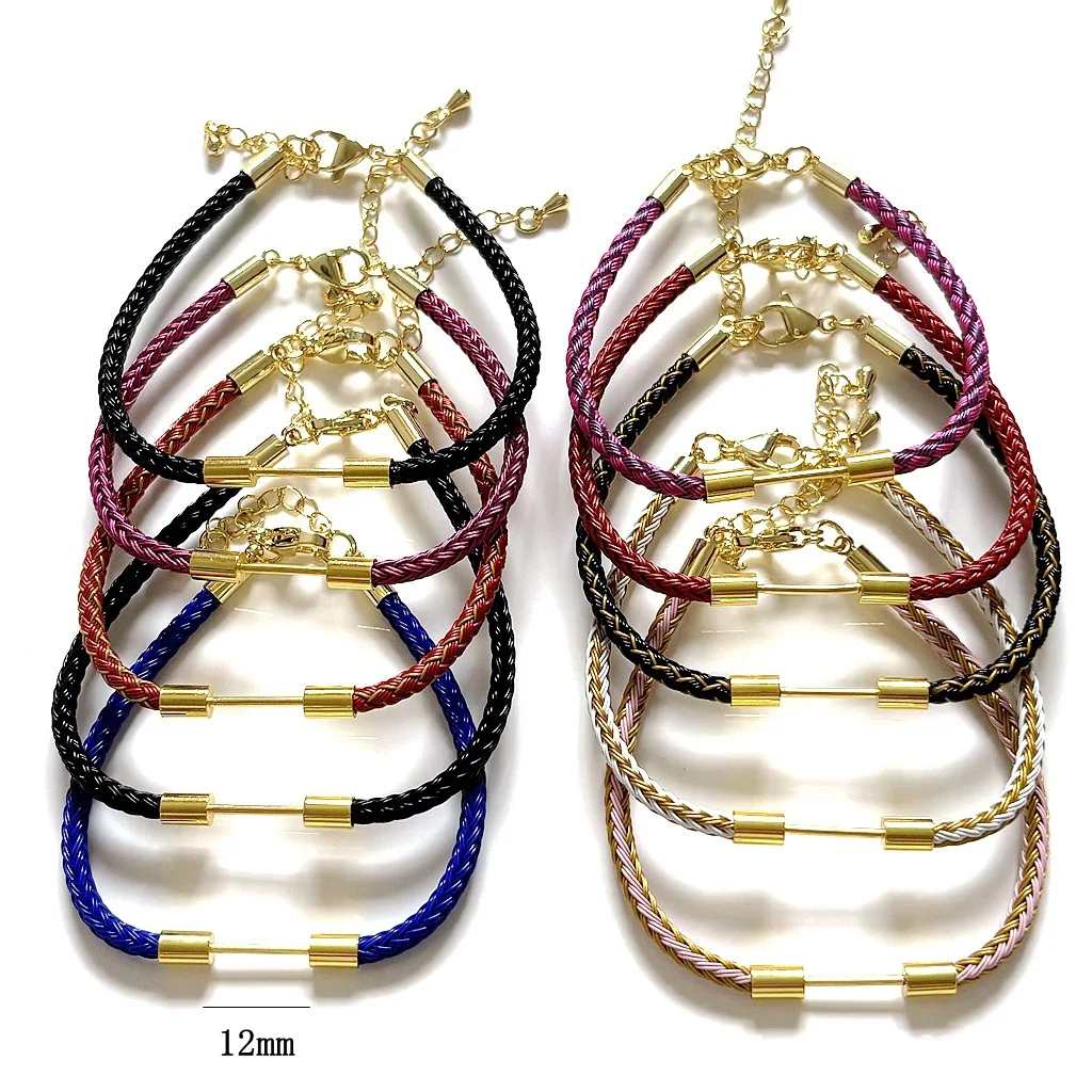5Pcs/DIY Beaded Steel Wire Hand Rope 3mm Can Be Opened Screw Needle 12mm Lobster Buckle Bracelet Two-way Adjustment Wear