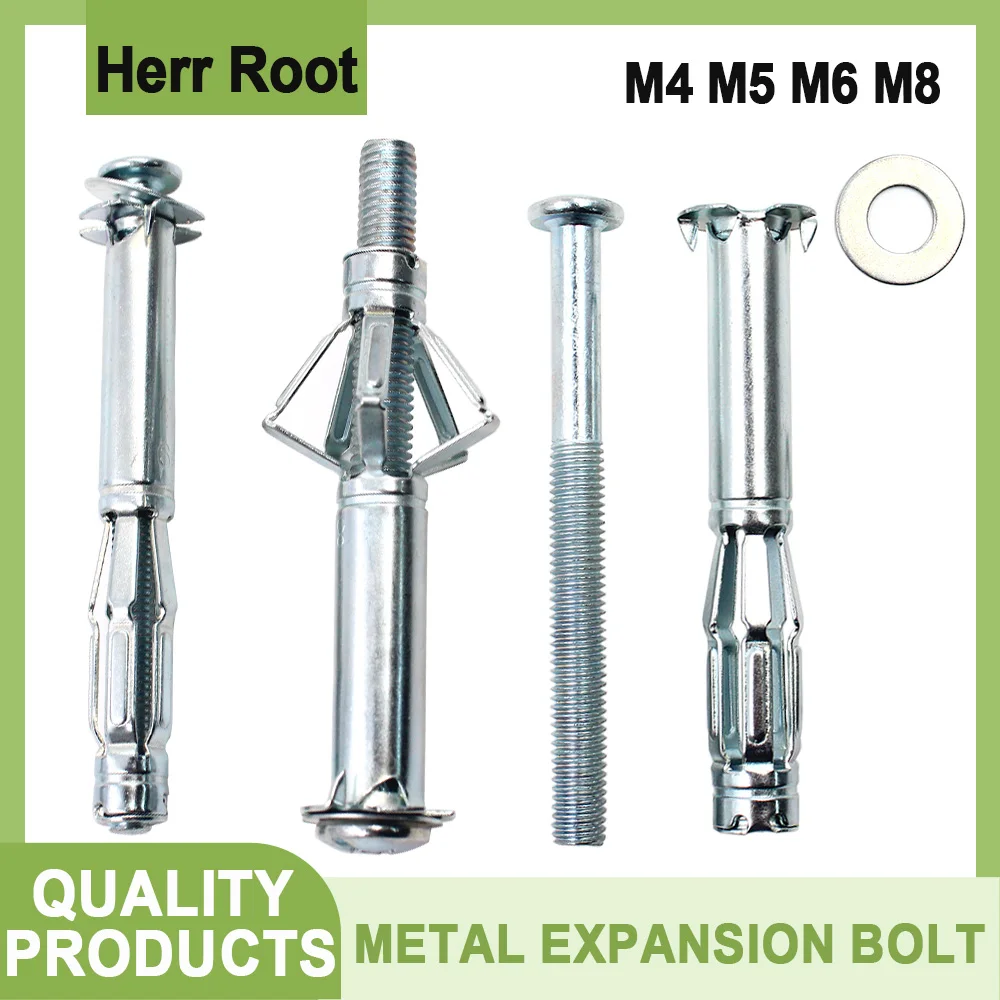 M4 M5 M6 M8 Irons Expansion Bolt Drywall Anchors Gypsum Plasterboard Wall Ceiling Aircraft Tube Pipe Fix Hollow Plug Metal Screw