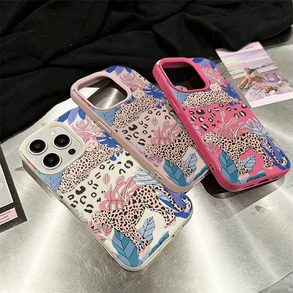 Tropische Geparden-Handyhülle für iPhone 17 16 15 14 13 12 11 Pro Max 16 15 14 Plus 17 16 15 14 13 Pro 17Air Silikon-Matt-Cover – Detail 3