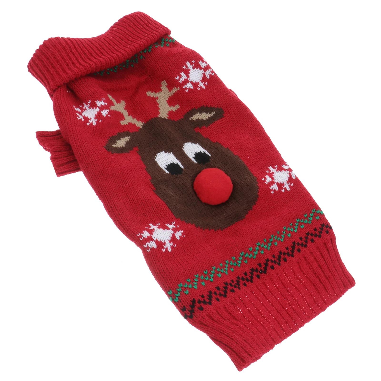 

Pet Sweater Dog Clothes Puppy Clothing Small Reindeer Costume Warm Furry Holiday Style No Buttons Zipper Leg Hole Perfect Pet
