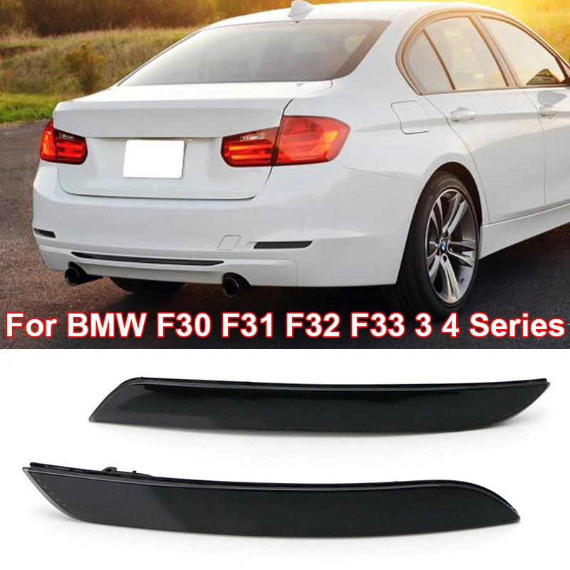 2Pcs/Pair Car Smoke Rear Bumper Reflector Lens Assy For BMW  F30 F31 F32 F33 3 4 Series Tail Brake Running Light Car Accessories