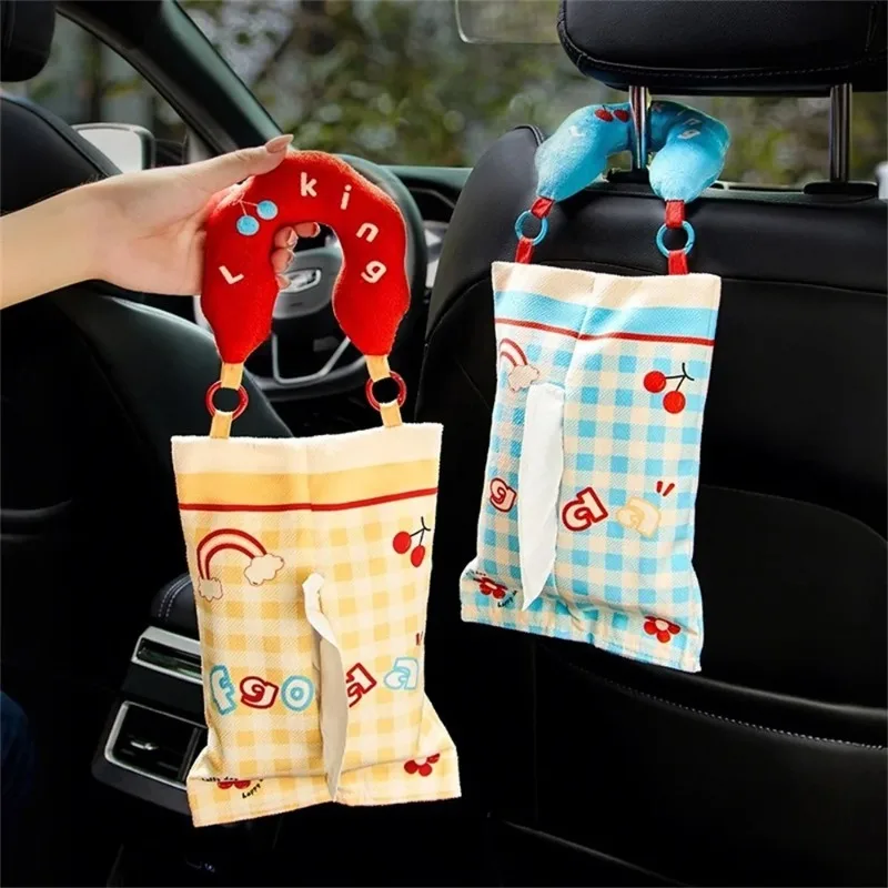 

Car mounted paper box cover, home tissue storage, hanging bag, hanging creative cartoon decoration tissue cover, can be carried