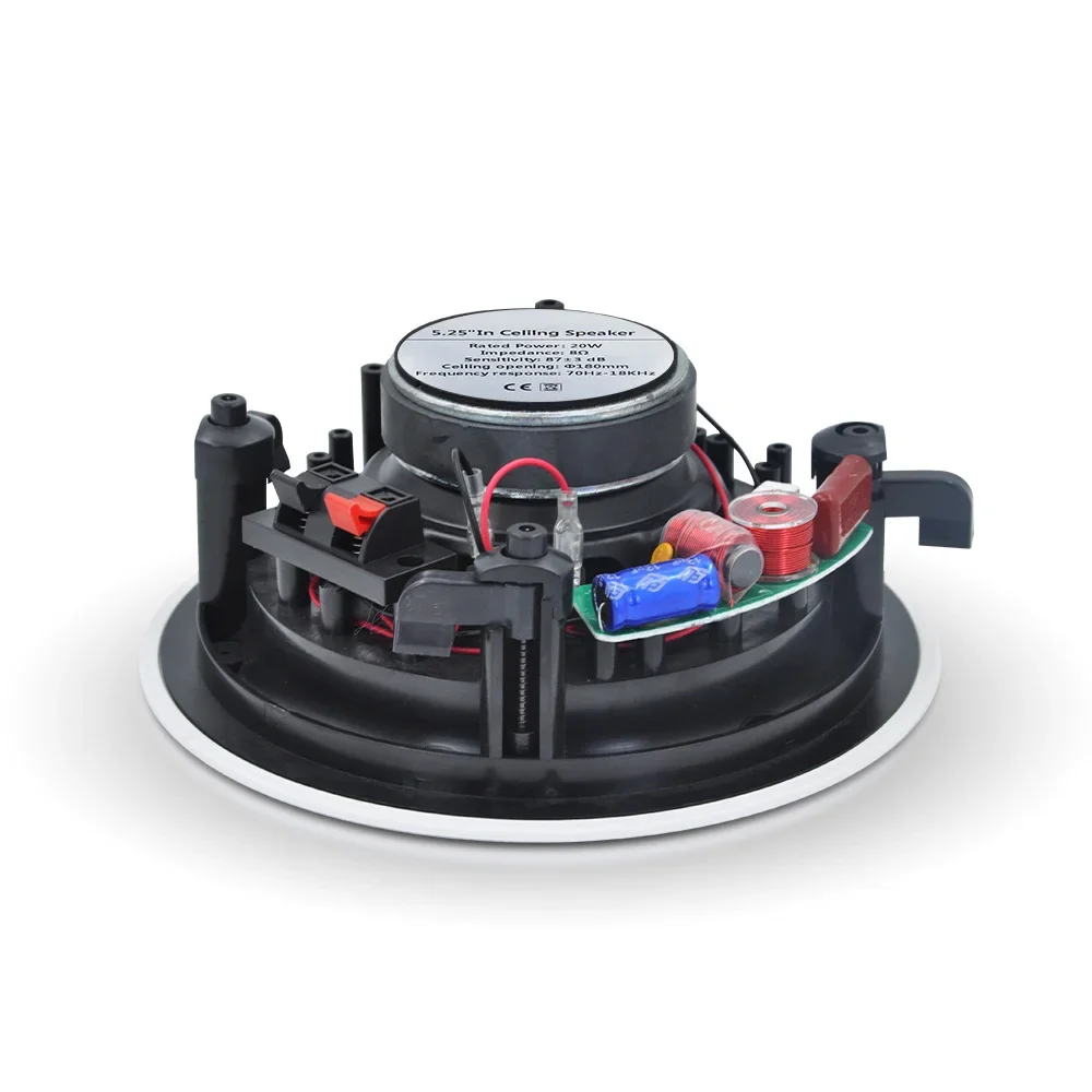 5"Coaxial Ceiling Speaker 20W RMS Power Stereo Sound Home Theater Background Music Audio SPK In-ceiling Installation Loudspeaker