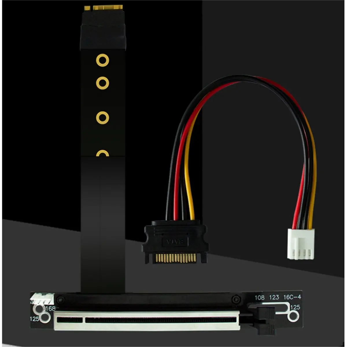 2026 NEW M.2 NGFF Key M to PCIe 16x Graphics Card Riser Adapter Card, NVMe to PCI-E PCI-Express 16X Extension Cable 25cm