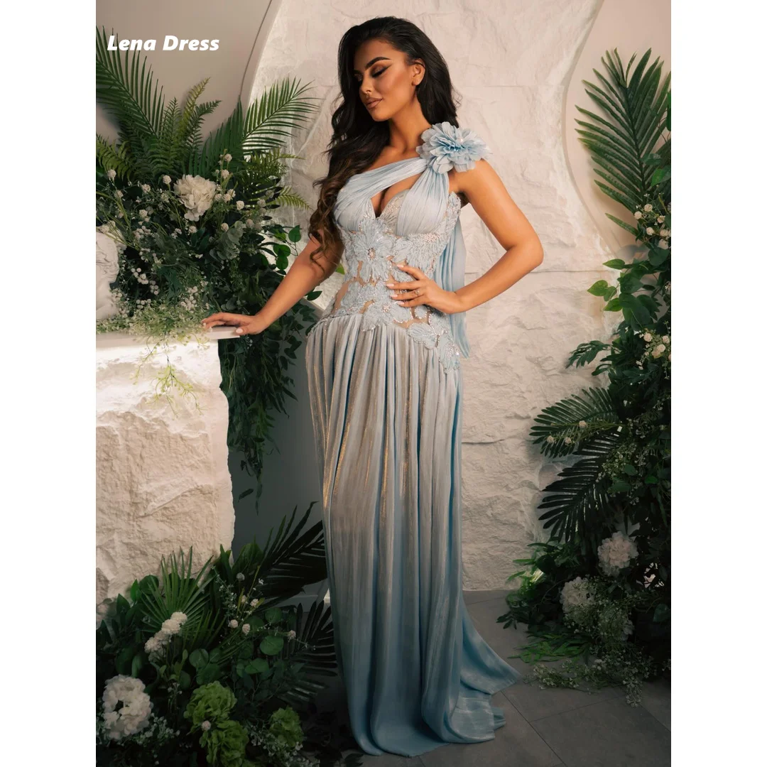 

Lena Floral Lace Luxurious Evening Dresses for Special Occasions Prom Luxury Dresses Single Shoulder Customized A-line Women's