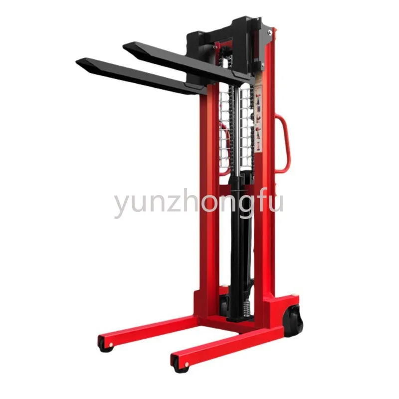 1 Ton 2 Ton Lifting Loader Manual Hydraulic Stacker Forklift Hand Push Manual Stacker Stacker