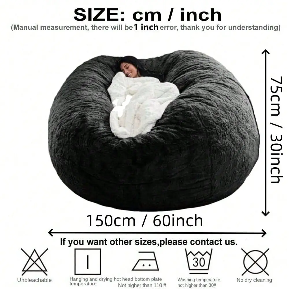 Multifunctional Slouchy Sofa Cover, Fabric Beanbag Cover No Filler, Cover Only, Movable Foldable For Rental Home, Apartment, Sm