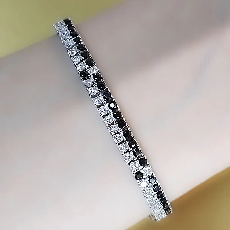 UMCHO 2MM Tennis Bracelet 925 Sterling Silver Bracelet Elegant  Fine Jewelry Can Be Customized Any Size