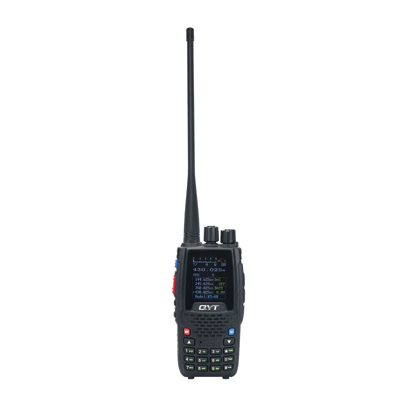 Imagem -06 - Qyt-transceptor Portátil com Tela Colorida Kt8r Vhf Uhf Walkie Talkie de Rádio Quatro Bandas 5w 35km