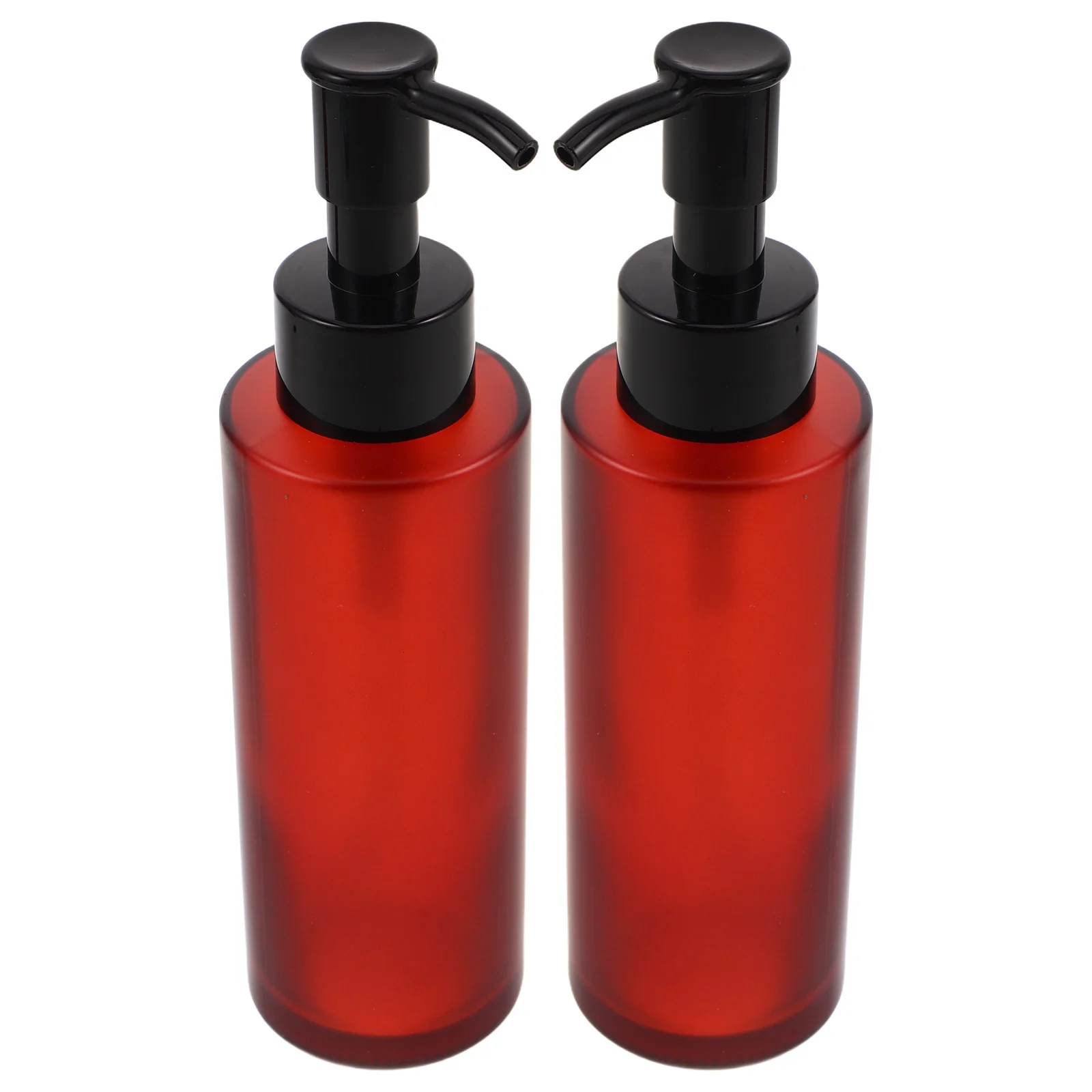 

2Pcs 100ml Refillable Amber Glass Pump Bottles Makeup Oil Remover Leakproof Dispenser Travel-Friendly Containers