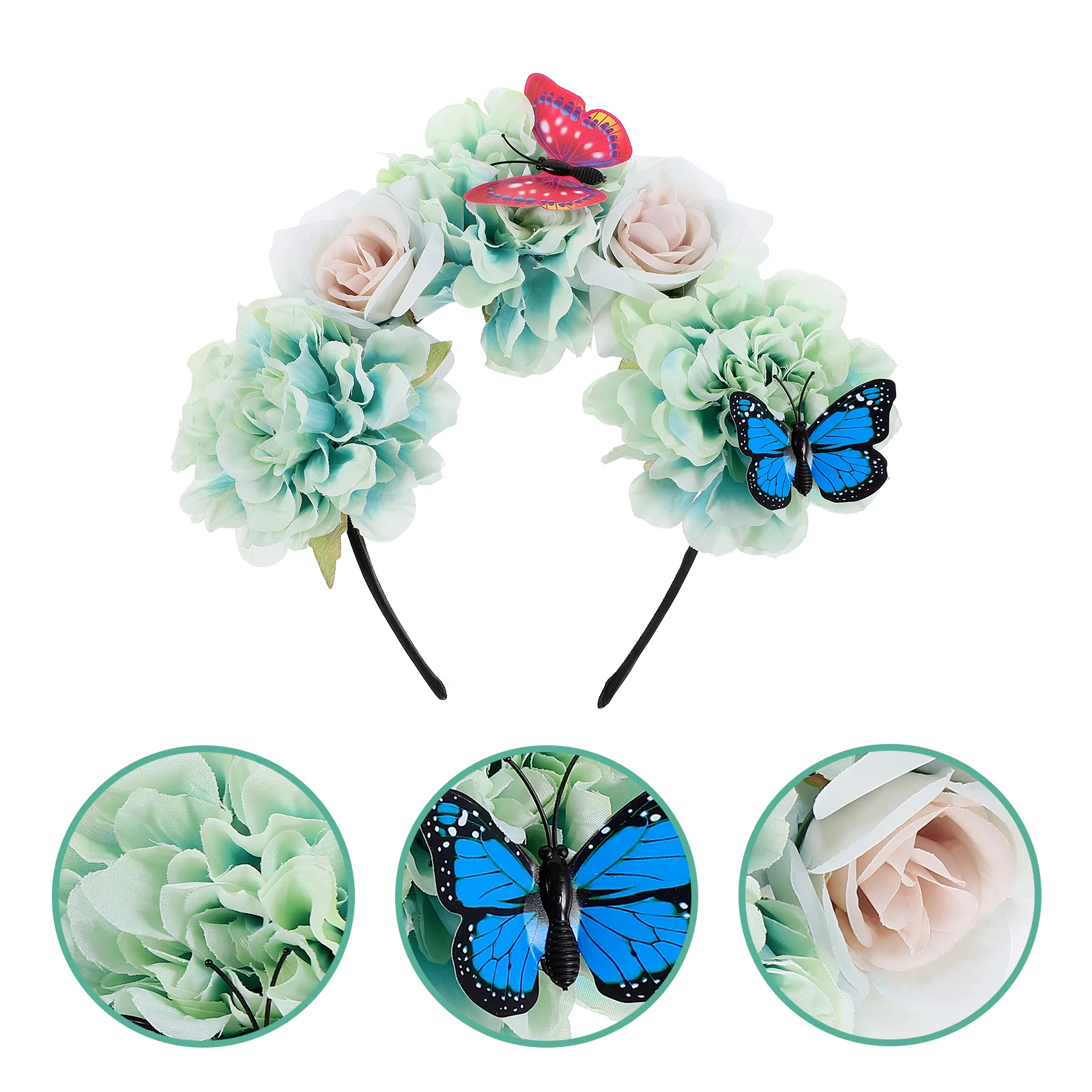 Butterfly Headband Cosplay Headbands for Women Beautiful Floral Headpiece Vacation Hairbands