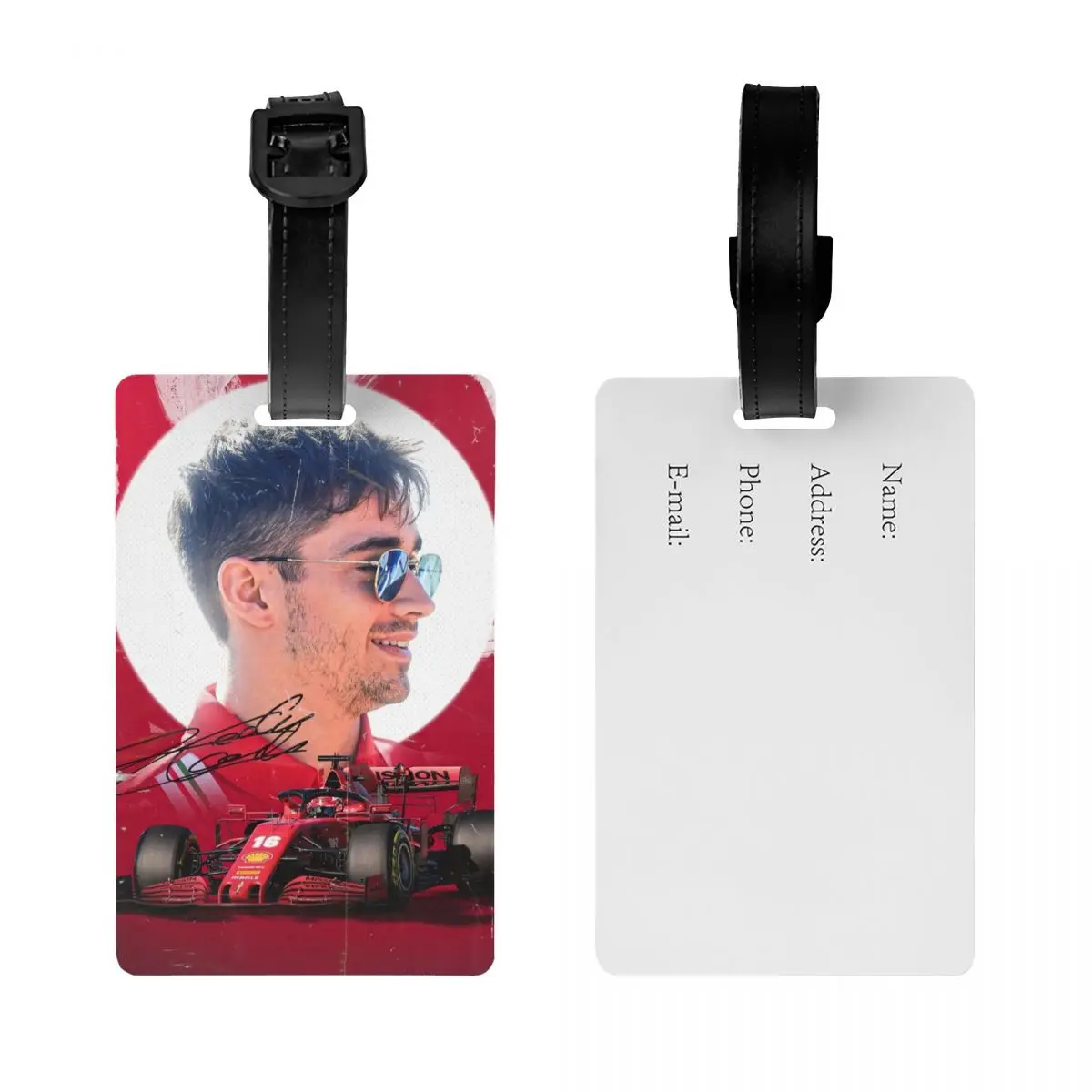 Etiqueta de equipaje de Fórmula One Racing Driver Leclerc Charles, Protección de Privacidad, Monaco Racer, etiquetas de equipaje, bolsas de viaje, Maleta