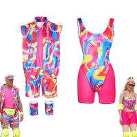 Movie Barbi Cosplay Ken Barbe Sports Wear With Hat Bar Cos bie Daily Wear Uniform Unisex Adult Halloween Party Cosplay Costume