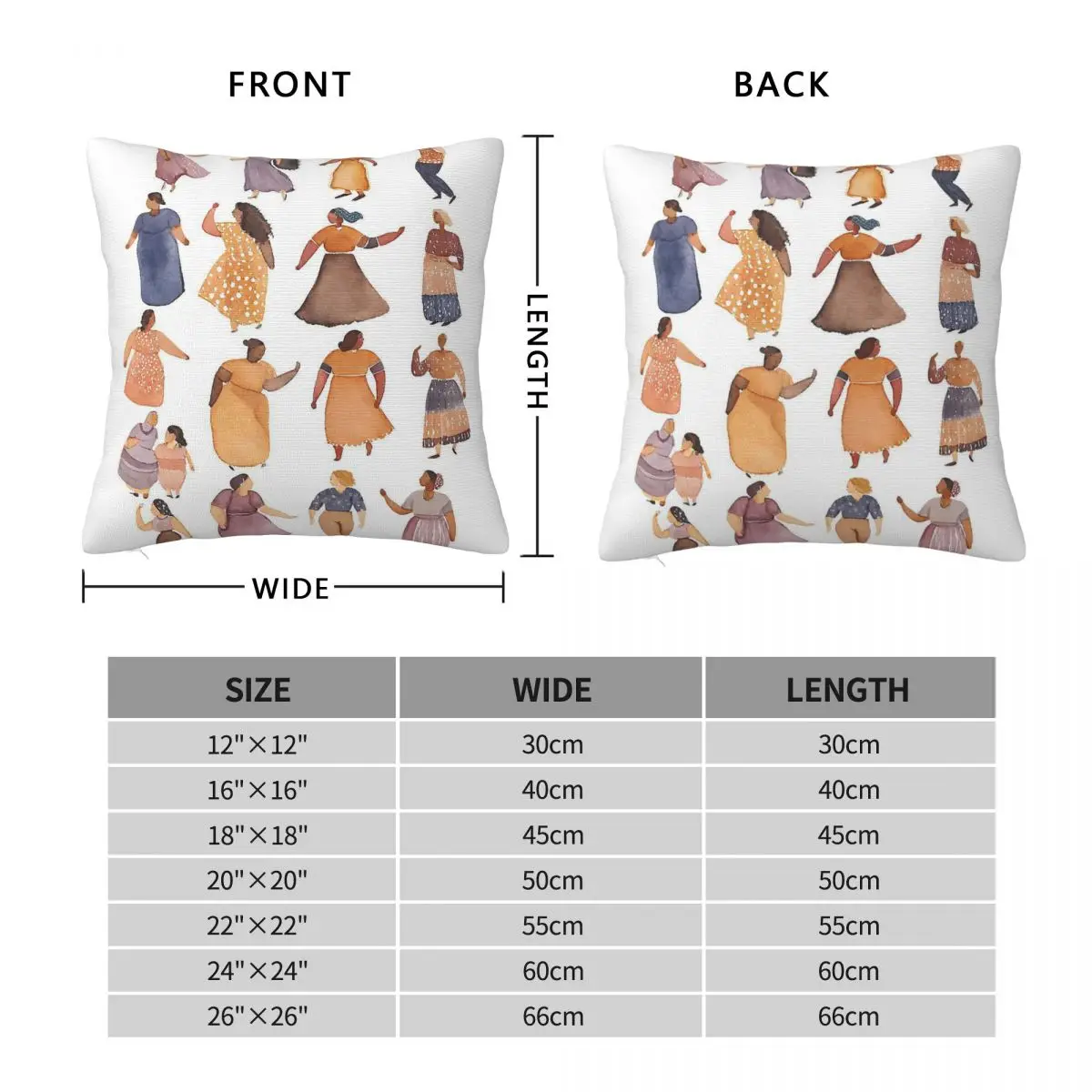 Women Strength Diversity Grace Square Pillowcase Polyester Linen Velvet Pattern Decorative Pillow Case Cushion Cover Wholesale