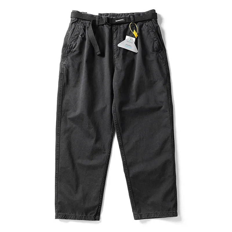 Herren-Schwerlasthose aus Baumwolle mit konischem Schnitt, geradem Bein, für Freizeit, Herbst, Outdoor, Wandern, Camping, dicke, lockere, lange Arbeitshose – Detail 9