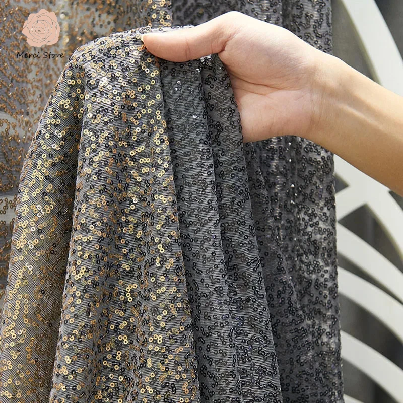 

Gradient Sequin Tulle Curtains for Living Room Bedroom Light Luxury American Sheer Drapes Romantic Wedding Home Decor Custom