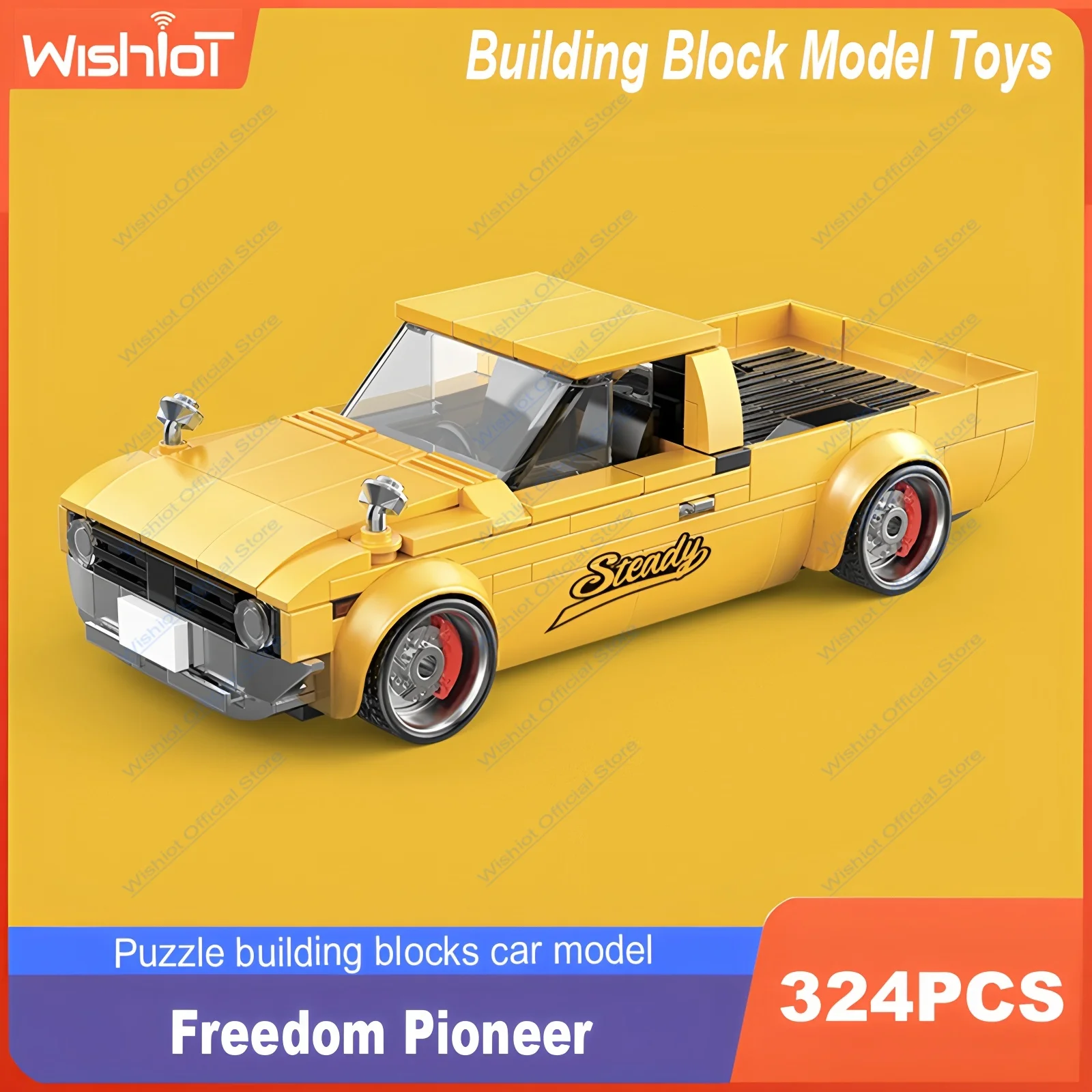 

New PB8842 Technical Pickup Truck Sports Car Building Blocks Racing Vehicle Model With Container Box Bricks Toys for Kid Gifts