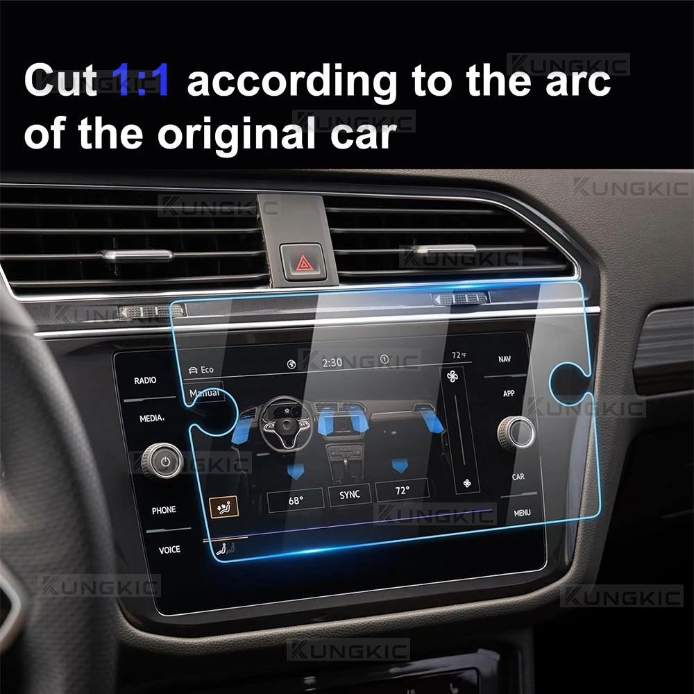 

Tempered Glass Screen Protector for Volkswagen Tiguan 2019 2020 2021 2022 2023 2024 HD Clear 8 inch GPS Navigation Film Sticker