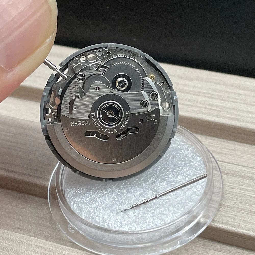 Mod اليابان حقيقية NH36 حركة قوية الأخضر/الأزرق مضيئة Datewheel تاج في 3.0/3.8 تعديل ساعة ميكانيكية استبدال Movt