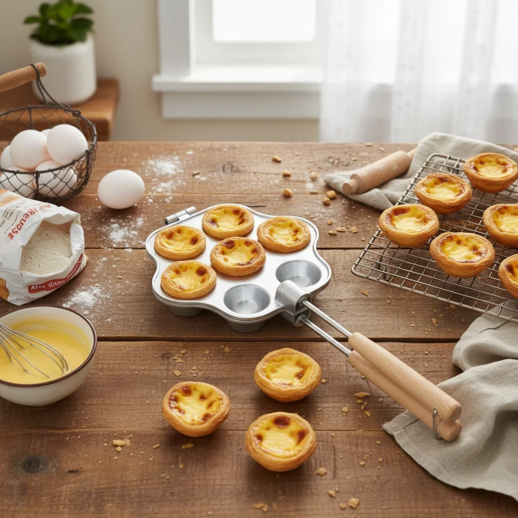 Aluminum Seven-Hole Flower Tart Mold for Home Baking Cake Tray with Non-Stick Coating