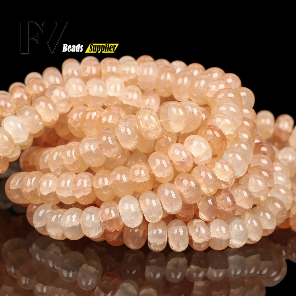 30inch Lmitation Jade Beads Apricot Rondelle Glass Beads for Jewelry Making DIY Necklace Bracelet Earring Accessories