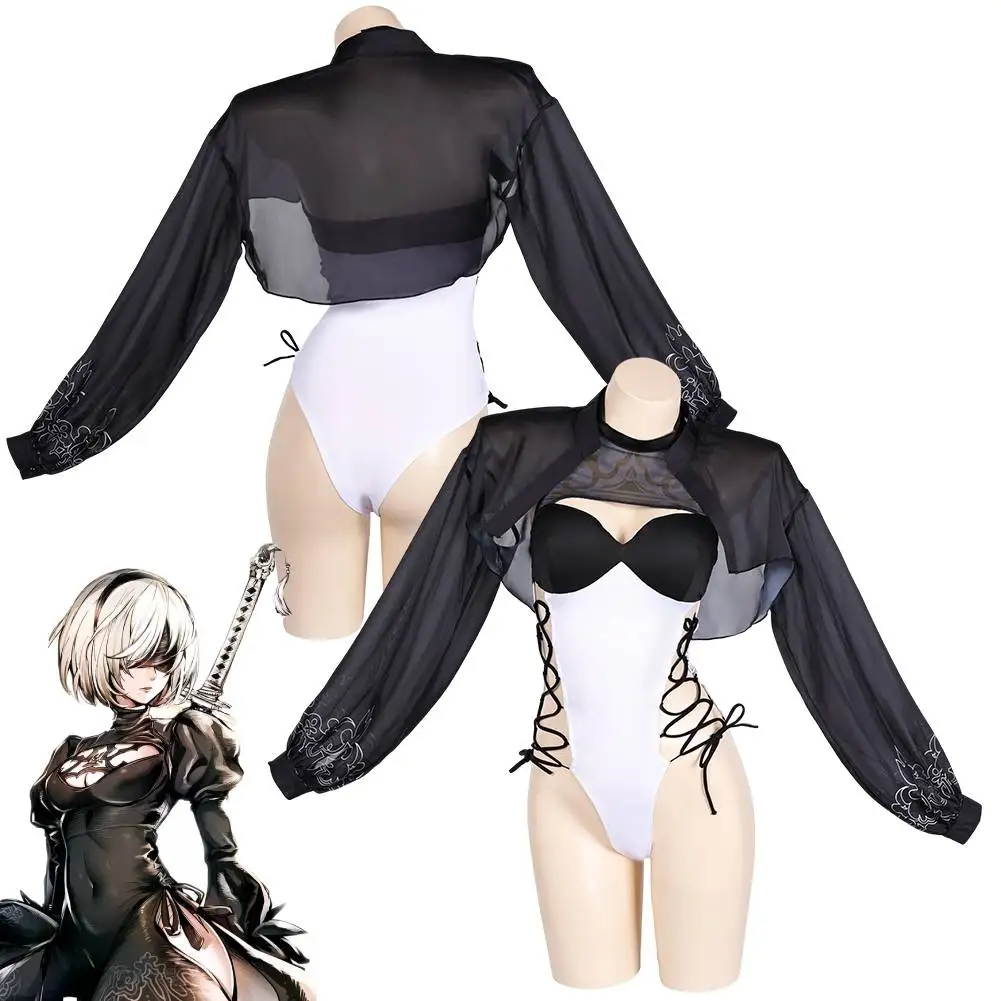 

YoRHa No.2 косплей женский сексуальный бикини купальник NieR:Automata Ver1.1a костюм наряды для женщин девочек фантазия Хэллоуин Карнавальный Костюм