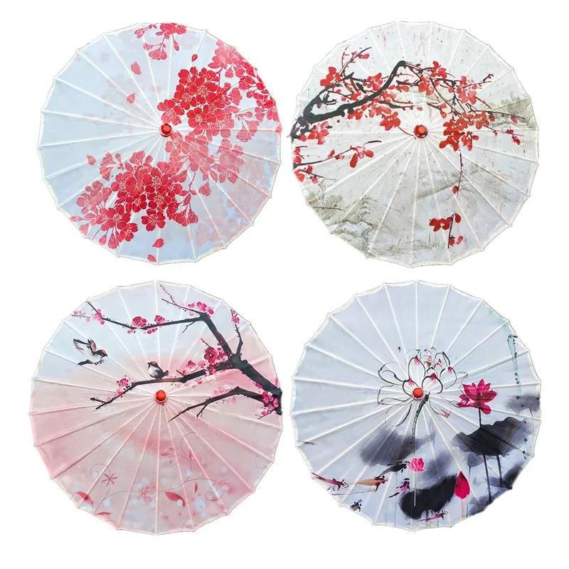 Ceiling Decoration Umbrella blossoms Handmade Antique Hanfu Chinese Style Dance Performance Photography Props Fabric Umbrellas