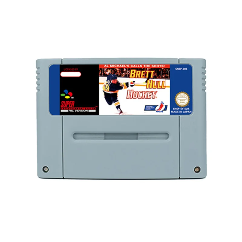 Brett Hull Hockey or Brett Hull Hockey 95 Action Game for SNES 16 BitRetro Cart Children Gift