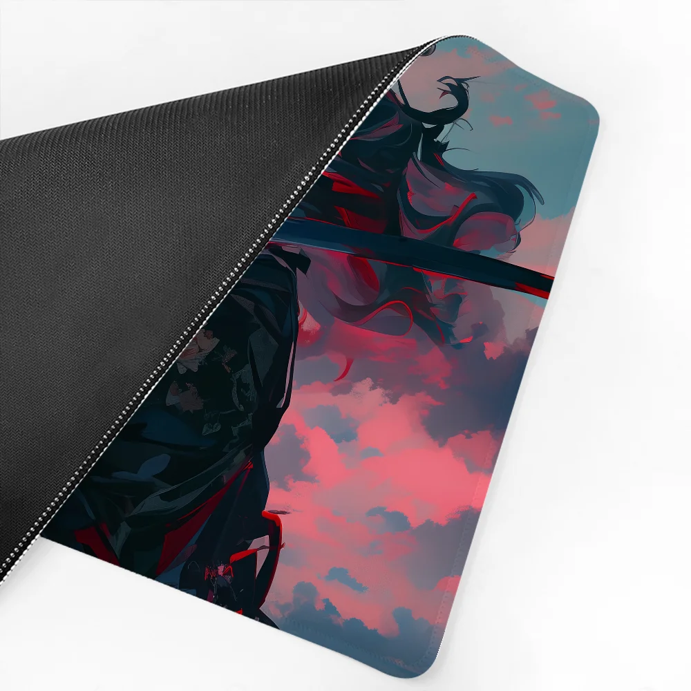 Anime Girl With Katana Mousepad Mouse Mat Desk Mat With Pad Gaming Accessories Prime Gaming XXL Keyboard Pad