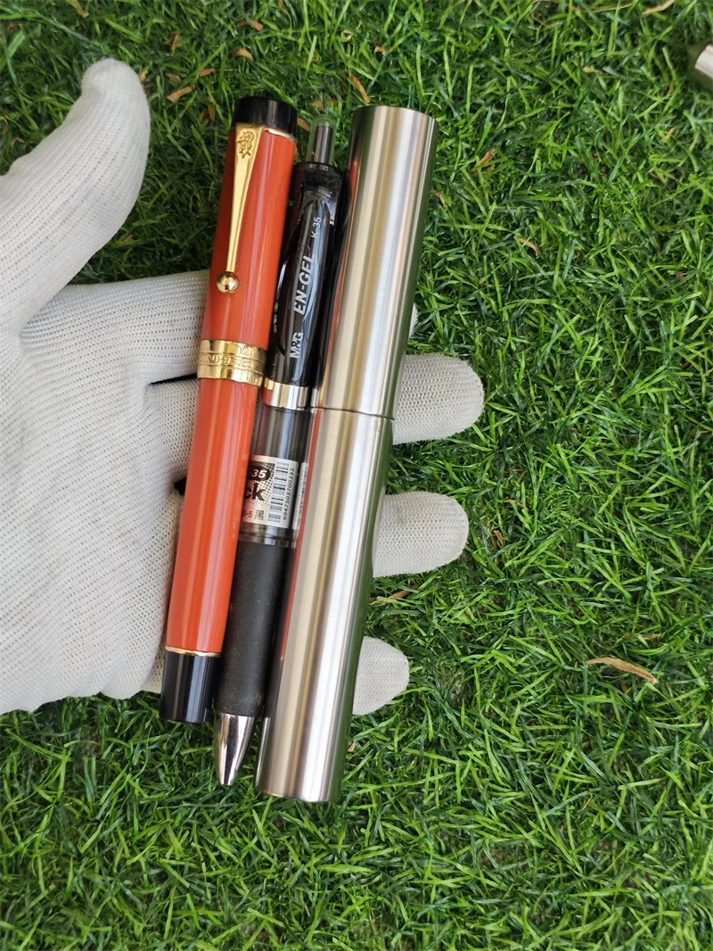 

Luxury Wingsung NO.9 F/M/B Nib Huge Large Titanium Alloy Ink Converter Fountain Pen Leadership Business Writing Office Gift