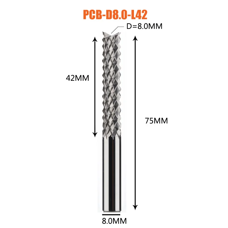 Vhm Maïs Frees Frees Bits 3.1mm, 4mm, 6mm, 8mm PCB Frees CNC Snijden Frezen