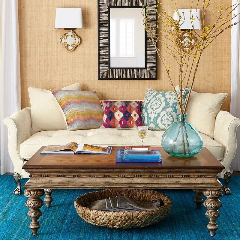Modern simple fabric upholstery sofa  country living room reception sofa